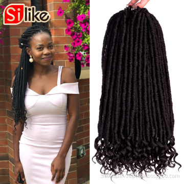 Silike Faux Locs curly Crochet Braids 14 18 Inch Soft Natural Synthetic Hair Extension 24 Stands/Pack Goddess Faux Locks Hair